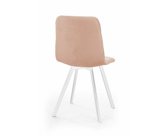 Стул UNO, бархат бежевый 5/ белый профиль, изображение 5 | Интернет магазин мебели и декора LifeDekor