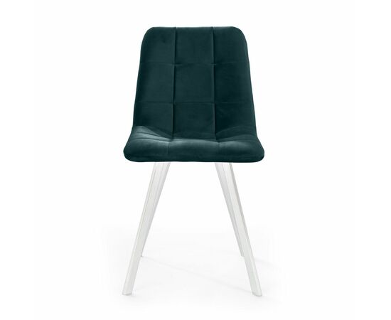 Стул UNO, бархат зеленый 19/ белый профиль, изображение 3 | Интернет магазин мебели и декора LifeDekor