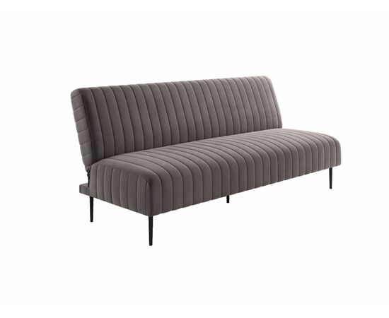 Baccara диван-кровать трехместный прямой без подлокотников, бархат антрацит 14 | Интернет магазин мебели и декора LifeDekor