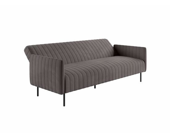 Baccara диван-кровать трехместный прямой с подлокотниками, бархат антрацит 14, изображение 7 | Интернет магазин мебели и декора LifeDekor