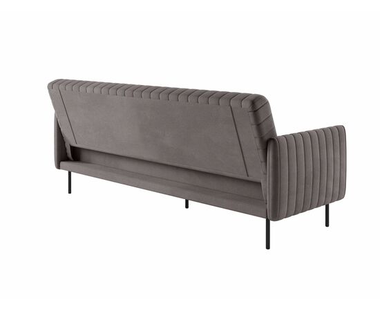 Baccara диван-кровать трехместный прямой с подлокотниками, бархат антрацит 14, изображение 8 | Интернет магазин мебели и декора LifeDekor