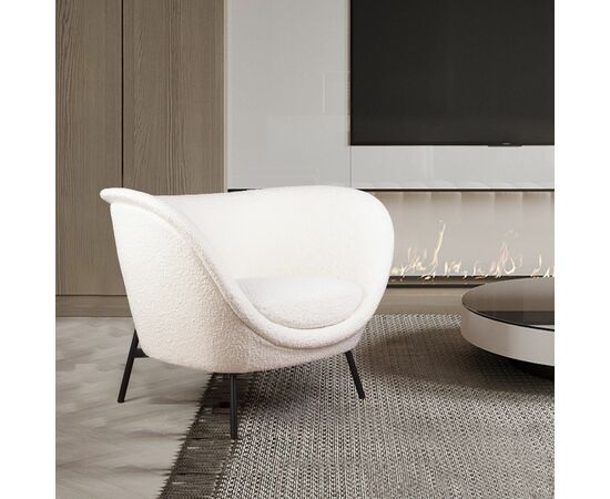 Лаунж кресло COUTURE букле светлый | Интернет магазин мебели и декора LifeDekor