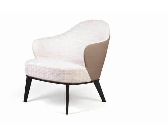 Лаунж кресло Leslie рогожка комби бежевый, изображение 2 | Интернет магазин мебели и декора LifeDekor