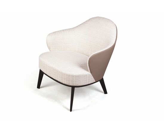 Лаунж кресло Leslie рогожка комби бежевый, изображение 3 | Интернет магазин мебели и декора LifeDekor