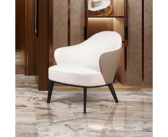 Лаунж кресло Leslie рогожка комби бежевый, изображение 5 | Интернет магазин мебели и декора LifeDekor