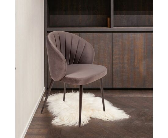 Стул Mont Blanc, бархат антрацит 14 / черный конус, изображение 2 | Интернет магазин мебели и декора LifeDekor