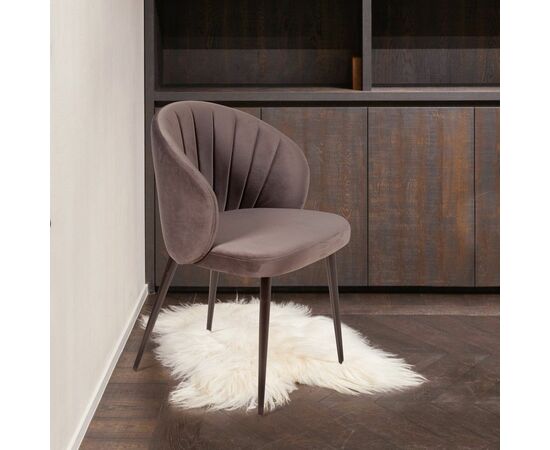 Стул Mont Blanc, бархат антрацит 14 / черный конус, изображение 5 | Интернет магазин мебели и декора LifeDekor