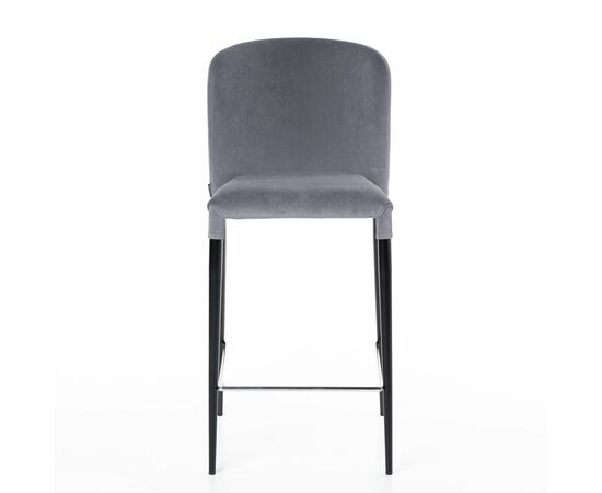 Стул полубарный Albert, бархат светло-серый 26 /опора конус, изображение 5 | Интернет магазин мебели и декора LifeDekor