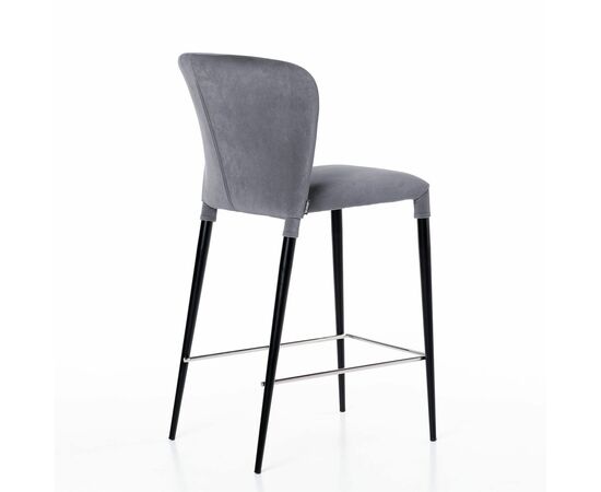 Стул полубарный Albert, бархат светло-серый 26 /опора конус, изображение 4 | Интернет магазин мебели и декора LifeDekor