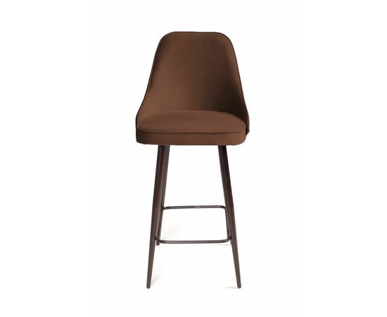 Стул полубарный Oliver, бархат коричневый 12/ чёрный конус, изображение 2 | Интернет магазин мебели и декора LifeDekor