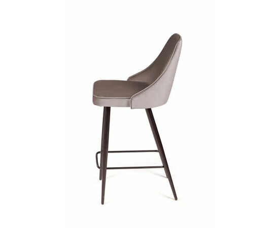 Стул полубарный Oliver, бархат пепельно-бежевый 25/ чёрный конус, изображение 4 | Интернет магазин мебели и декора LifeDekor