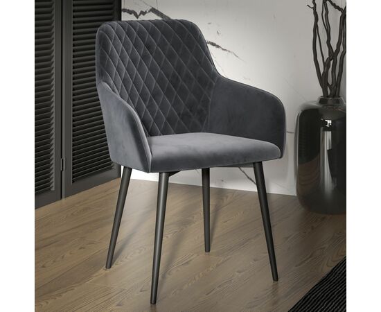 Стул Robert поворотный 90 градусов, функция возврата, антишум, замша apache темно серый, изображение 5 | Интернет магазин мебели и декора LifeDekor