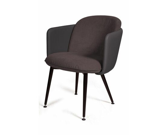 Стул с подлокотниками Phoenix (Феникс), ткань комбинированная с экокожей, черный, изображение 5 | Интернет магазин мебели и декора LifeDekor