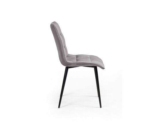 Стул UNO soft, бархат светло-серый 26 / чёрный конус, изображение 4 | Интернет магазин мебели и декора LifeDekor