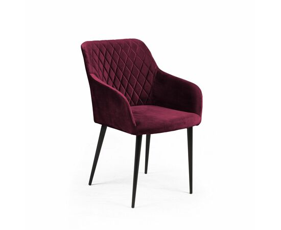 Стул с подлокотниками Robert, бархат винно-красный 16 new, изображение 2 | Интернет магазин мебели и декора LifeDekor