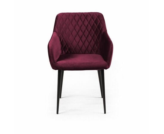 Стул с подлокотниками Robert, бархат винно-красный 16 new, изображение 3 | Интернет магазин мебели и декора LifeDekor
