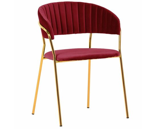 Стул Turin винный с золотыми ножками | Интернет магазин мебели и декора LifeDekor