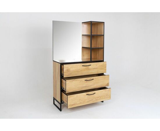 Комод Виртон-3 с надстройкой, Дуб крафт золотой, изображение 6 | Интернет магазин мебели и декора LifeDekor