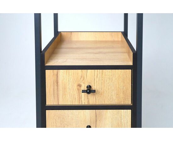 Стеллаж Берген-3, Дуб крафт золотой/Черный, изображение 8 | Интернет магазин мебели и декора LifeDekor