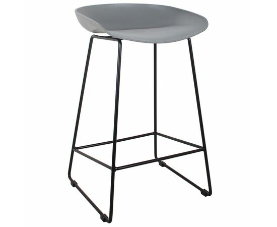 Стул полубарный Neo серый с чёрными ножками | Интернет магазин мебели и декора LifeDekor
