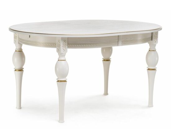 Стол деревянный Авилла молочный / золото | Интернет магазин мебели и декора LifeDekor