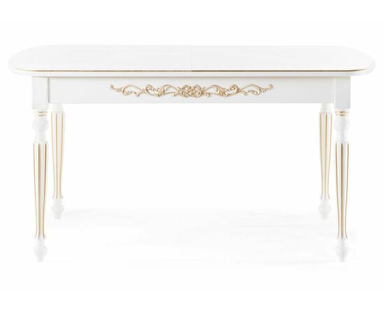 Стол деревянный Бевье молочный / золото, изображение 2 | Интернет магазин мебели и декора LifeDekor