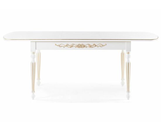 Стол деревянный Бевье молочный / золото, изображение 4 | Интернет магазин мебели и декора LifeDekor