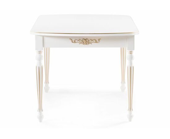Стол деревянный Бевье молочный / золото, изображение 5 | Интернет магазин мебели и декора LifeDekor