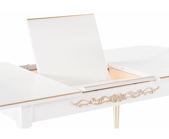 Стол деревянный Бевье молочный / золото, изображение 6 | Интернет магазин мебели и декора LifeDekor