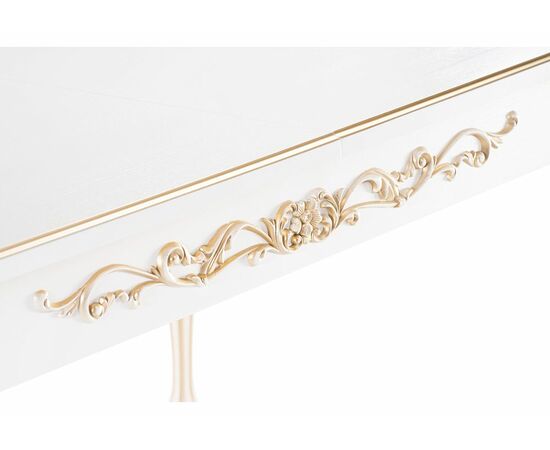 Стол деревянный Бевье молочный / золото, изображение 7 | Интернет магазин мебели и декора LifeDekor