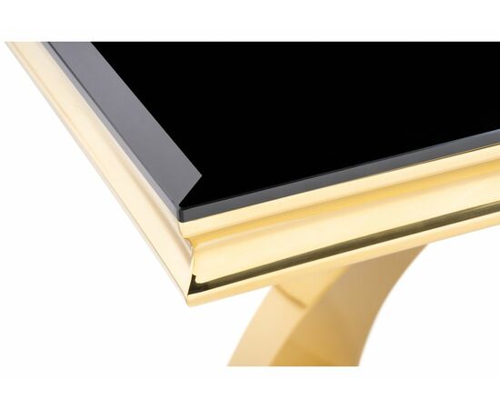 Стол стеклянный Komin 2 черный / золото, изображение 5 | Интернет магазин мебели и декора LifeDekor