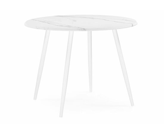 Стол деревянный Стол Абилин 100 мрамор белый / белый матовый | Интернет магазин мебели и декора LifeDekor