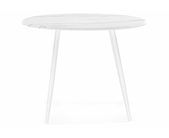 Стол деревянный Стол Абилин 100 мрамор белый / белый матовый, изображение 2 | Интернет магазин мебели и декора LifeDekor