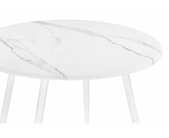 Стол деревянный Стол Абилин 100 мрамор белый / белый матовый, изображение 3 | Интернет магазин мебели и декора LifeDekor