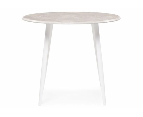 Стол деревянный Абилин 90 мрамор бежевый / белый матовый, изображение 2 | Интернет магазин мебели и декора LifeDekor