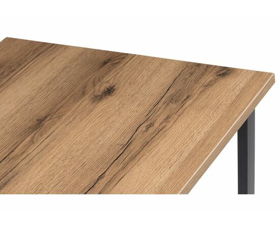 Стол деревянный Лота Лофт 120 25 мм дуб делано темный / матовый черный, изображение 4 | Интернет магазин мебели и декора LifeDekor