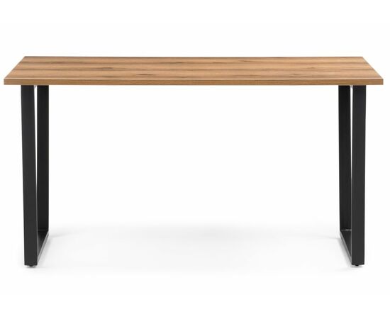 Стол деревянный Лота Лофт 140 25 мм дуб делано темный / матовый черный, изображение 2 | Интернет магазин мебели и декора LifeDekor