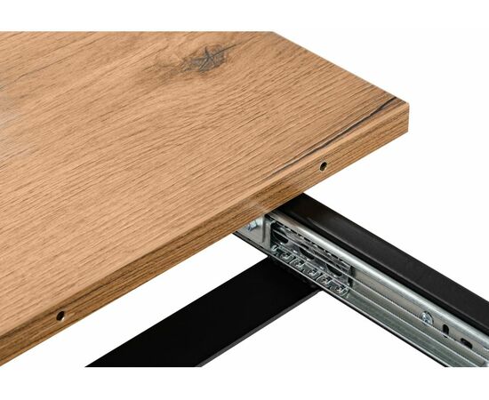 Стол деревянный Колон Лофт 120 25 мм дуб делано темный / матовый черный, изображение 8 | Интернет магазин мебели и декора LifeDekor