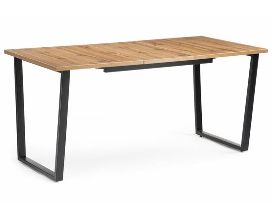 Стол деревянный раскладной Лота Лофт 120 25 мм черный матовый / дуб вотан, изображение 2 | Интернет магазин мебели и декора LifeDekor