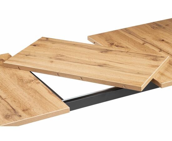 Стол деревянный раскладной Лота Лофт 120 25 мм черный матовый / дуб вотан, изображение 6 | Интернет магазин мебели и декора LifeDekor