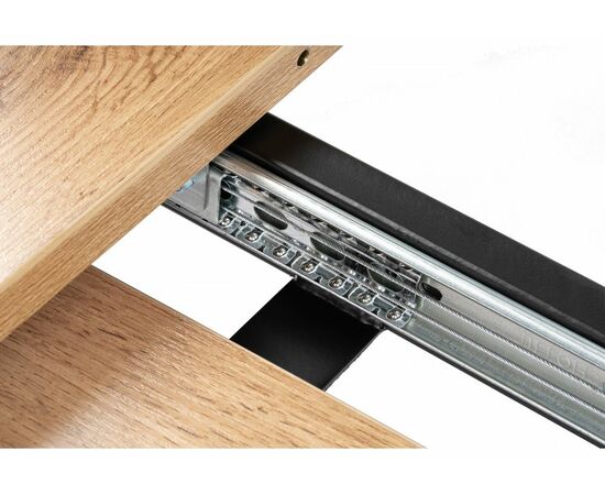 Стол деревянный раскладной Лота Лофт 120 25 мм черный матовый / дуб вотан, изображение 7 | Интернет магазин мебели и декора LifeDekor