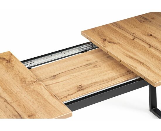 Стол деревянный раскладной Лота Лофт 120 25 мм черный матовый / дуб вотан, изображение 8 | Интернет магазин мебели и декора LifeDekor