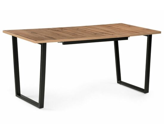 Стол деревянный раскладной Лота Лофт 120 25 мм дуб делано темный / матовый черный, изображение 2 | Интернет магазин мебели и декора LifeDekor