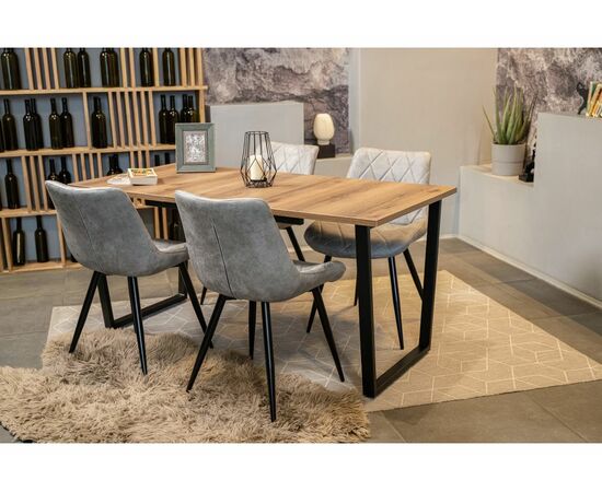 Стол деревянный раскладной Лота Лофт 120 25 мм дуб делано темный / матовый черный, изображение 9 | Интернет магазин мебели и декора LifeDekor