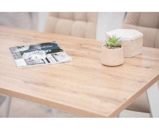 Стол деревянный Тринити Лофт 120 25 мм дуб делано светлый / матовый белый, изображение 7 | Интернет магазин мебели и декора LifeDekor