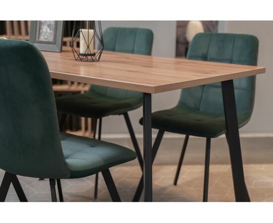 Стол деревянный Тринити Лофт 120 25 мм дуб делано темный / матовый черный, изображение 7 | Интернет магазин мебели и декора LifeDekor