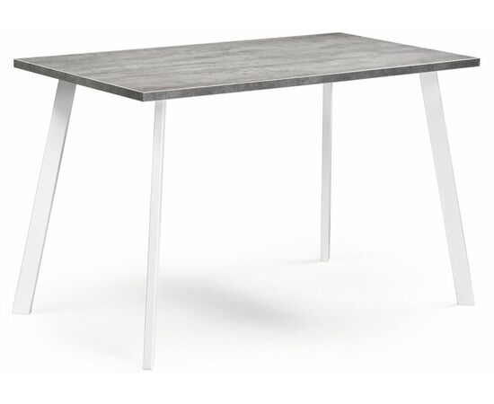 Стол деревянный Тринити Лофт 140 25 мм бетон / белый матовый | Интернет магазин мебели и декора LifeDekor