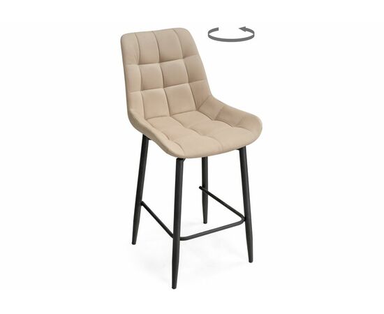 Барный стул Алст К крутящийся бежевый / черный, изображение 9 | Интернет магазин мебели и декора LifeDekor