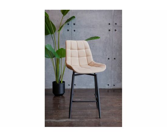 Барный стул Алст К крутящийся бежевый / черный, изображение 10 | Интернет магазин мебели и декора LifeDekor