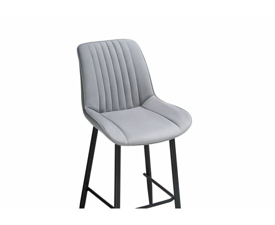 Барный стул Седа велюр светло-серый / черный, изображение 5 | Интернет магазин мебели и декора LifeDekor